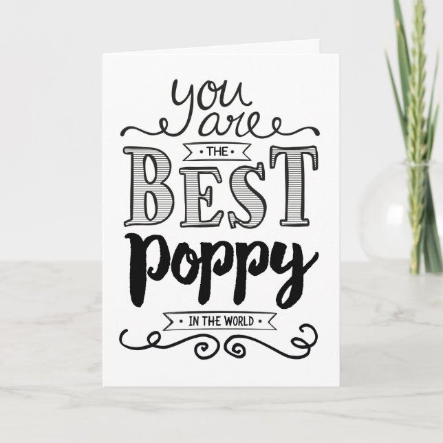 Best Poppy in the World Birthday Card (Front)