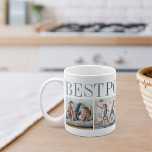 Best Pops Ever 4 Photo Collage Grandpa Coffee Mug<br><div class="desc">Create a sweet keepsake for a beloved grandfather this Father's Day or Grandparents Day with this simple design that features four of your favourite photos. "Best Pops Ever" appears across the top in shades of blue.</div>