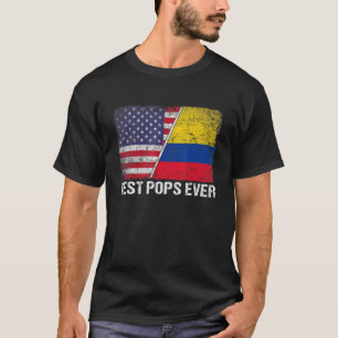 Best Pops Ever Father's Day Colombia Us Flag T-Shirt