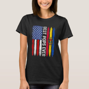 Best Pops Ever  Father's Day Moldova Us Flag T-Shirt