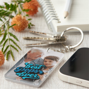 Best Pops Ever Grandpa Photo Key Ring