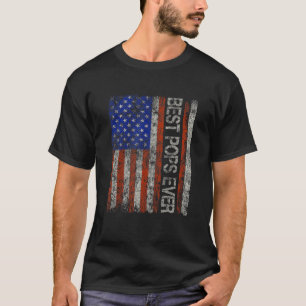 Best Pops Ever Retro Vintage For Papa Grandpa Fath T-Shirt