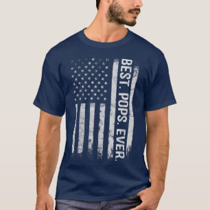 Best Pops Ever US American Flag Father's Day T-Shirt