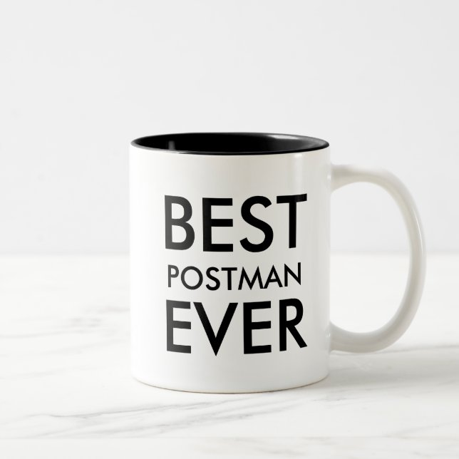 Best Postman Ever | Office Gift to personalize Two-Tone Coffee Mug (Right)