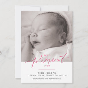 Best Present Ever Birth Announcement — Red