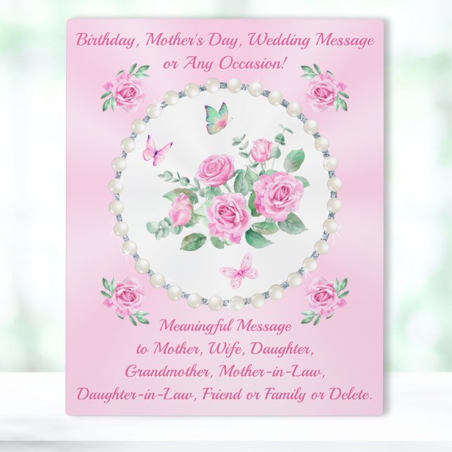 Best Present for Woman who had Everything, Custom Plaque (Best, birthday gifts for mom from daughter. Customizable  Pink Mother's Day Gifts for Mother-in-Law.)