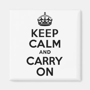 Best Price Keep Calm And Carry On Black and White Magnet