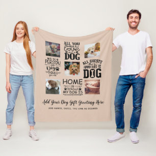 BEST PRICES! DOG Owner Quotes PHOTO COLLAGE Gift Fleece Blanket