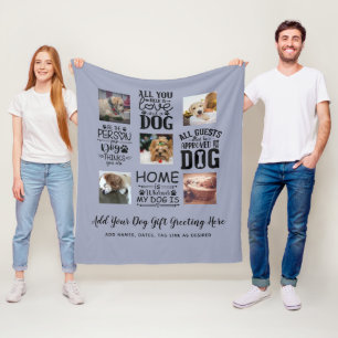 BEST PRICES! DOG Owner Quotes PHOTO COLLAGE Gift Fleece Blanket