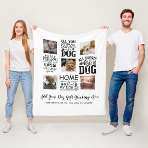 BEST PRICES! DOG Owner Quotes PHOTO COLLAGE Gift Fleece Blanket