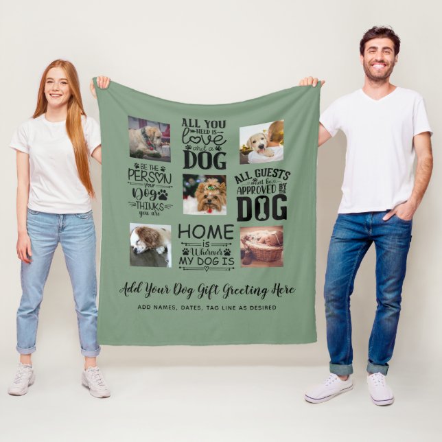 BEST PRICES! DOG Owner Quotes PHOTO COLLAGE Gift Fleece Blanket (In Situ)