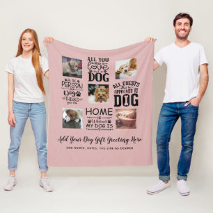BEST PRICES! DOG Owner Quotes PHOTO COLLAGE Gift Fleece Blanket