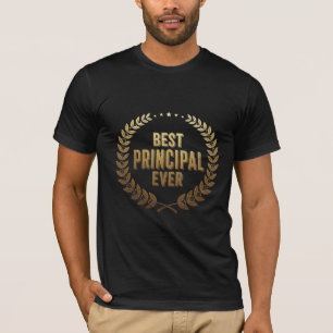 Best Principal Ever Elegant Gold Wreath Award T-Shirt