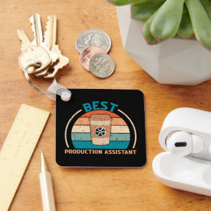 Best Production Assistant - Retro Style Keychain