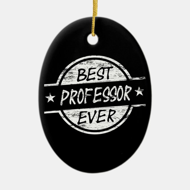 Best Professor Ever White Ceramic Tree Decoration (Front)