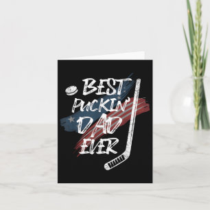Best Puckin Dad Ever Shirt American Flag For Hocke Card