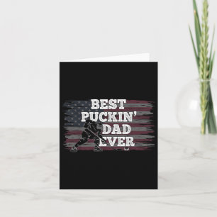 Best Puckin Dad Ever Shirt American Flag Hockey Gi Card
