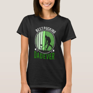 Best Pucking Dad Ever Retro Ice Hockey Coach On Fa T-Shirt