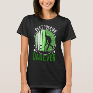 Best Pucking Dad Ever Retro Ice Hockey Coach On Fa T-Shirt