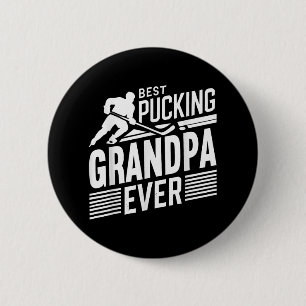 Best Pucking Grandpa Ever Shirt Hockey Lover  6 Cm Round Badge