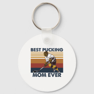 Best Pucking Mom Ever Funny Hockey Mom Saying  Key Ring