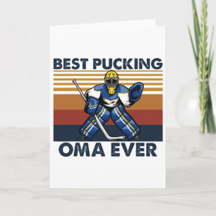 Best Pucking Oma Ever Funny Hockey Grandma Saying Card