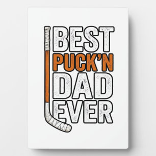Best Puck'n Dad Ever Hockey Father Vector Design_1 Plaque