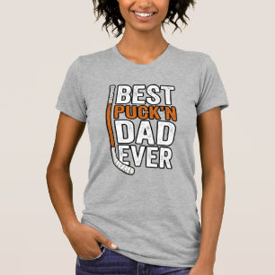 Best Puck'n Dad Ever Hockey Father Vector Design_1 T-Shirt