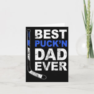 Best Puckn Dad Ever Shirt Men Hockey Daddy Fathers Card