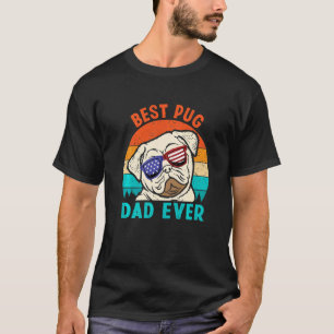 Best Pug Dad Ever Loves Doggies Retro Vintage Cute T-Shirt