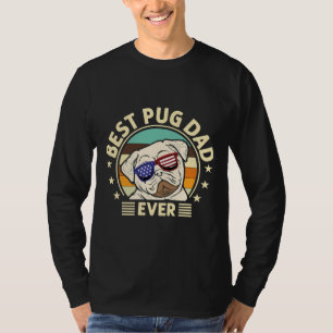 Best Pug Dad Ever Loves Doggies Retro Vintage Cute T-Shirt