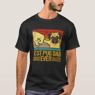 Best Pug Dad Ever Retro Vintage T-Shirt