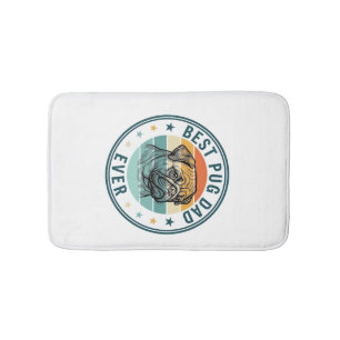 Best Pug Dad Ever Vintage Engraving Dog Shirt Desi Bath Mat