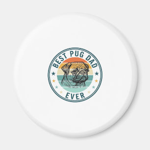 Best Pug Dad Ever Vintage Engraving Dog Shirt Desi Magnet