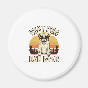 Best Pug Dad Ever Vintage Pug T-Shirt Design_1 Magnet