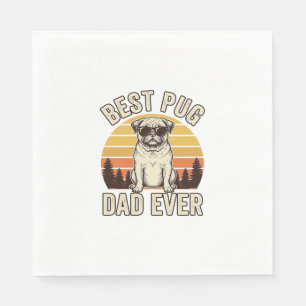Best Pug Dad Ever Vintage Pug T-Shirt Design_1 Napkin