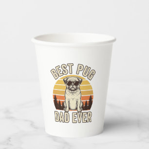 Best Pug Dad Ever Vintage Pug T-Shirt Design_1 Paper Cups