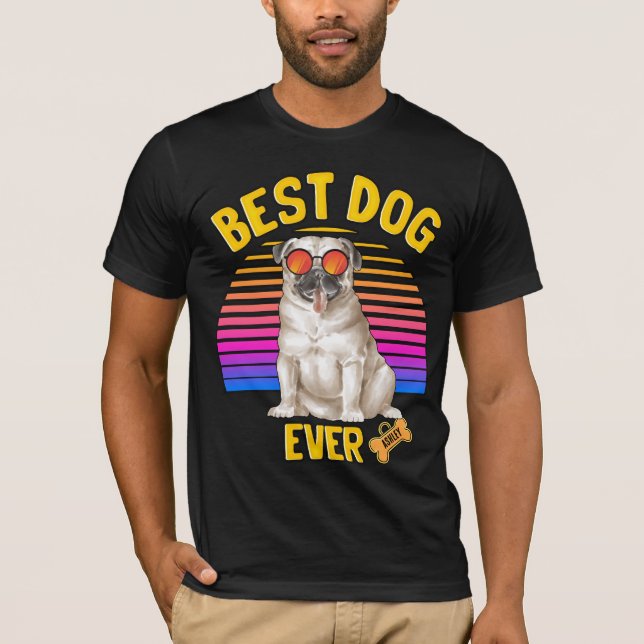 Best Pug Dog Ever Retro T-Shirt (Front)