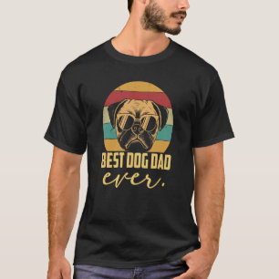 Best Pug Dog Papa Ever Vintage Retro Dog Dad Fathe T-Shirt