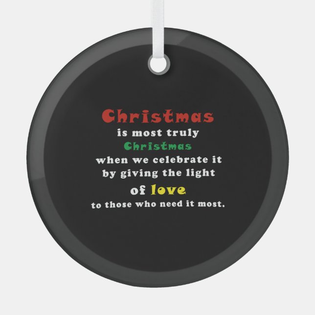 Best Quote Christmas Glass Tree Decoration (Front)