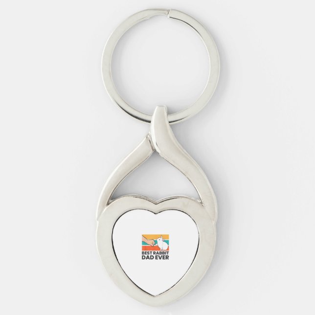 Best Rabbit Dad Ever Funny Rabbit Father Rabbit Bu Key Ring (Front)