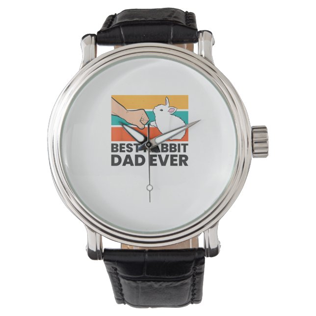 Best Rabbit Dad Ever Funny Rabbit Father Rabbit Bu Watch (Front)