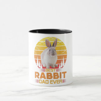 Best Rabbit Dad Ever Vintage Cute Animal Lover  Mug