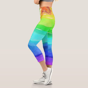 Best Rainbow And Watercolor Capri Leggings