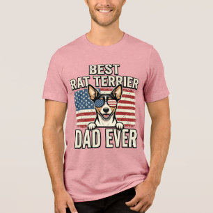 Best Rat Terrier Dad Ever Patriotic Dog Shirt Desi