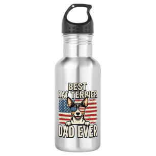 Best Rat Terrier Dad Ever Patriotic Dog Shirt Desi 532 Ml Water Bottle