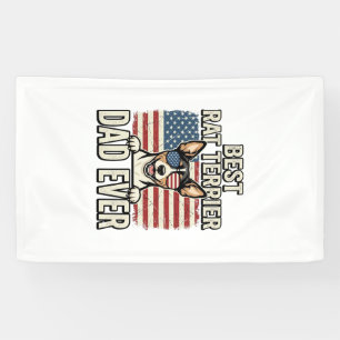 Best Rat Terrier Dad Ever Patriotic Dog Shirt Desi Banner