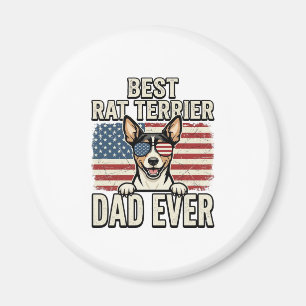 Best Rat Terrier Dad Ever Patriotic Dog Shirt Desi Magnet