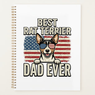 Best Rat Terrier Dad Ever Patriotic Dog Shirt Desi Planner