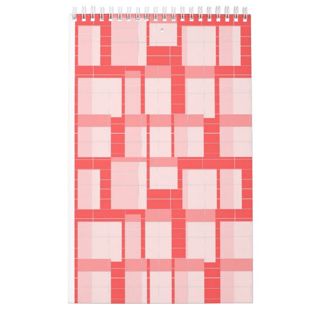 best red and pink squares  calendar (Cover)